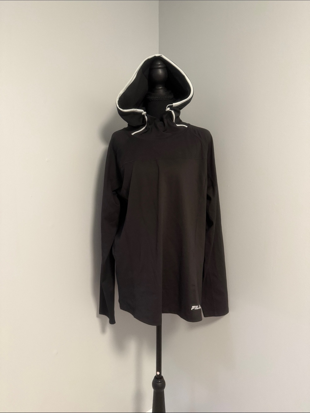 Fila Black Hoodie with White Trim